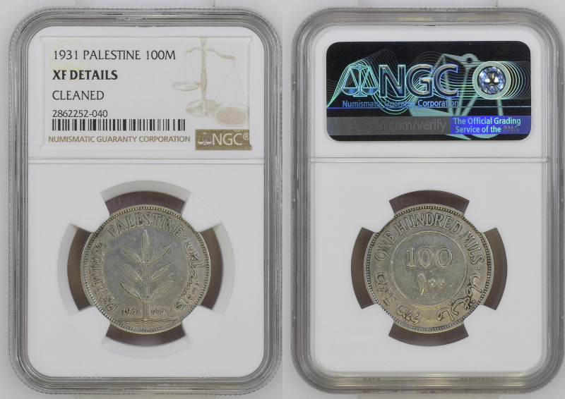 Palestine - 100 Mils - 1931 - NGC XF Details Cleaned