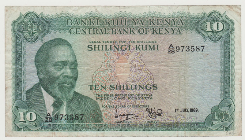 Kenya - 10 Shillings - 1969 - Pick-7a