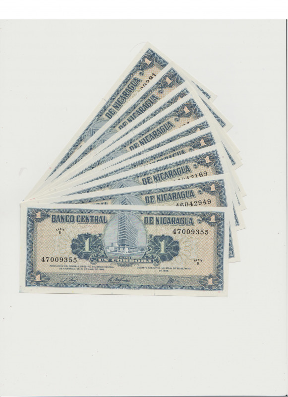 Nicaragua - 1 Cordoba - 1968 - Pick-115 - Lot of 10 Banknotes