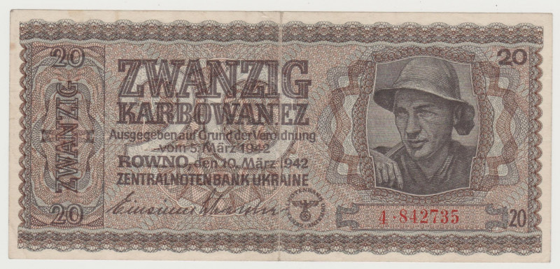 Ukraine - 20 Karbowanez - 1942 - German Occupation - WW II - Pick-53