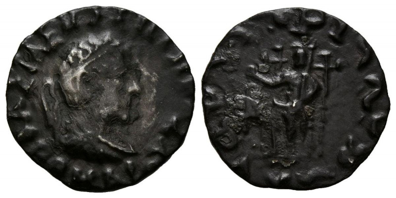 BACTRIA, Hermaios. Dracma. (Ar. 1.56g/16mm). 105-90 a.C. (Seaby 7741). Anv: Bust...
