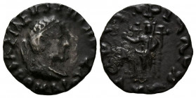 BACTRIA, Hermaios. Dracma. (Ar. 1.56g/16mm). 105-90 a.C. (Seaby 7741). Anv: Busto diademado y drapeado de Hermaios a derecha, alrededor leyenda griega...