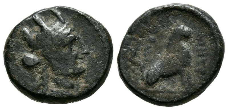 GALATIA, Pessinos. Ae16. (Ae. 3,96g/16mm). 63-41 a.C. (HGC 7, 769). Anv: Cabeza ...