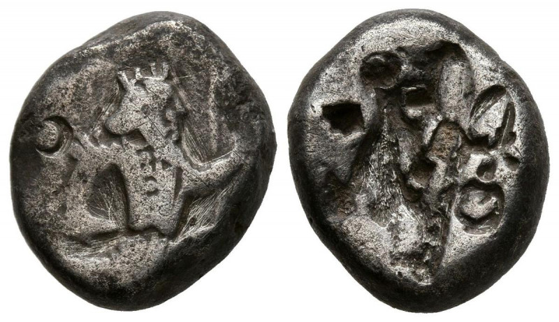 PERSIA, Reino Achaemenida. Siglos. (Ar. 5,24g/16mm). 485-420 a.C. Sardes. (BMC A...