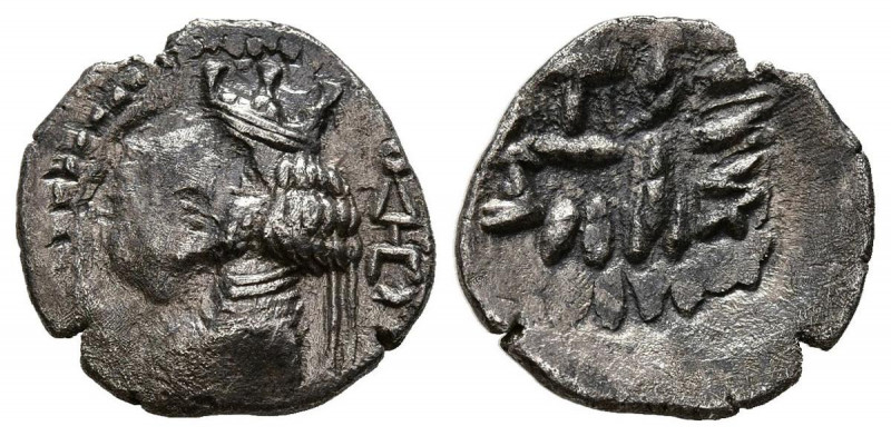 REINO PERSA, Artaxerxes II. Obolo. (Ar. 0,71g/13mm). Siglo I a.C. (Alram 578). A...