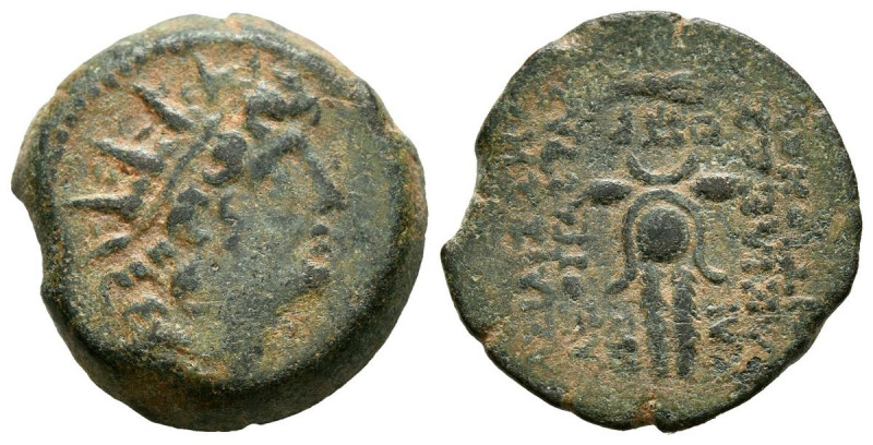 REINO SELEUCIDA, Cleopatra Thea y Antiochos VIII. Ae18. (Ae. 4,65g/18mm). 125-12...