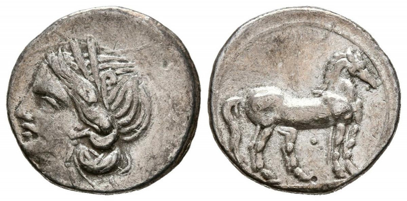 ZEUGITANIA, Cartago. 1/4 Shekel. (Ar. 1,91g/15mm). 240-145 a.C. (SNG Copenhagen ...