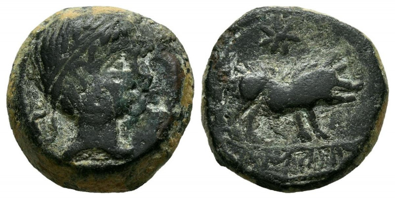 CASTULO (Cazlona, Jaén). Cuadrante. (Ae. 3,69g/14mm). 180 a.C. (FAB-739). Anv: C...