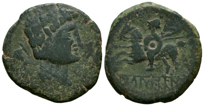 ICALCUNSCEN (Iniesta, Cuenca). As. (Ae. 12,25g/27mm). 120-20 a.C. (FAB-1413). An...