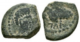 IULIA TRADUCTA (Algeciras, Cádiz). Semis. (Ae. 3,82g/19mm). 27 a.C.-14 d.C. (FAB-1615). Anv: Cabeza de Cayo a derecha, delante leyenda: C CAES F. Rev:...
