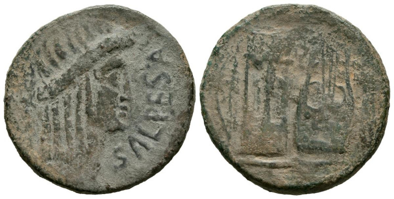 SALPESA (cerca de Utrera, Sevilla). As. (Ae. 7,65g/25mm). 50 a.C. (FAB-2109). An...