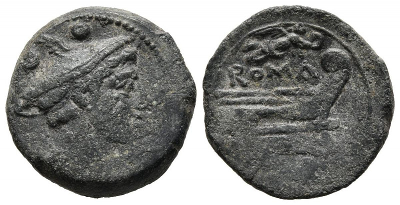 ACUÑACIONES ANONIMAS. Sextante. (Ae. 4,76g/19mm). 211-208 a.C. Roma. (Crawford 6...