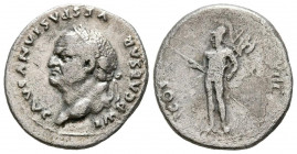 VESPASIANO. Denario. (Ar. 3,20g/18mm). 77-78 d.C. Roma. (RIC 938). Anv: Cabeza laureada de Vespasiano a derecha, alrededor leyenda: IMP CAESAR VESPASI...