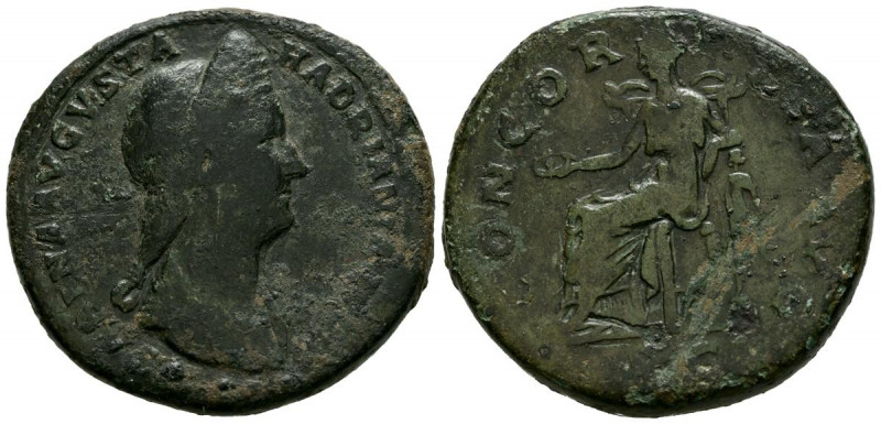 SABINA. Sestercio. (Ae. 25,60g/29mm). 128-134 d.C. Roma. (RIC 1025). Anv: Busto ...