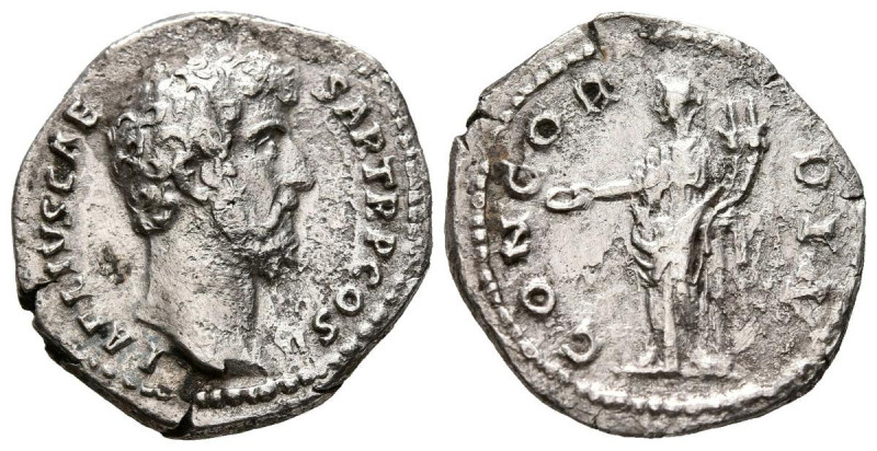 AELIO. Denario. (Ar. 3,04g/18mm). 137 d.C. Roma. (RIC 428). Anv: Cabeza de Aelio...