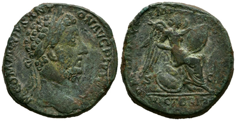 COMODO. Sestercio. (Ae. 20,63g/31mm). 185-186 d.C. Roma. (RIC 452). Anv: Cabeza ...