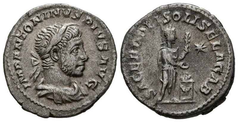 HELIOGABALO. Denario. (Ar. 2,69g/19mm). 221-222 d.C. Roma. (RIC 131). Anv: Busto...