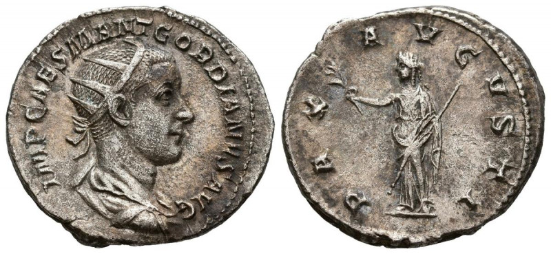 GORDIANO III. Antoniniano. (Ar. 4,25g/22mm). 238-239 d.C. Roma. (RIC 3). Anv: Bu...