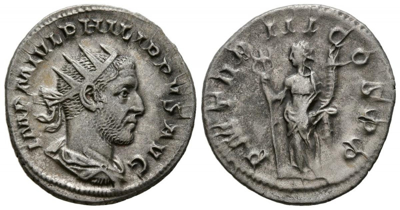 FILIPO I. Antoniniano. (Ar. 3,98g/22mm). 246 d.C. Roma. (RIC 3). Anv: Busto radi...