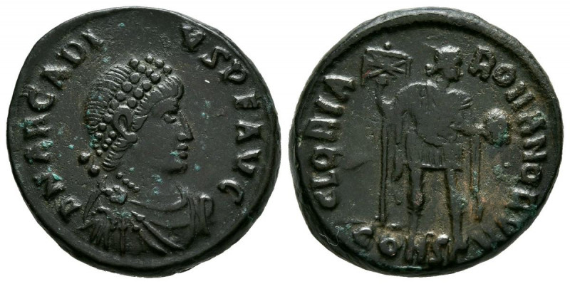 ARCADIO. Follis. (Ae. 6,43g/21mm). 393-395 d.C. Constantinopla. (RIC 88). Anv: B...