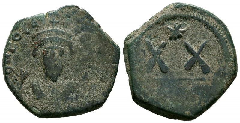 PHOCAS. 1/2 Follis. (Ae. 6,39g/24mm). 602-610 d.C. Constantinopla. (Seaby 644). ...