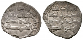 EMIRATO INDEPENDIENTE, Abd al- Rahman II. Dirham. (Ar. 1,63g/21mm). 23X H. Al-Andalus. Unidad de la fecha no legible por recorte. MBC-.