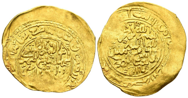 SA'ADIAN SHARIFS, Abu'l-'Abbas Ahmad. Dinar. (Au. 4,57g/29mm). 986-1012H. Marrak...