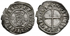 SANCHO I (1311-1324). Dobler (Ve. 1,61g/21mm). Mallorca. (Cru V.S. 547). Anv: Busto de Sancho I de frente coronado entre estrellas, alrededor leyenda:...