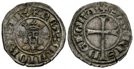 SANCHO I (1311-1324). Dobler (Ve. 1,77g/20mm). Mallorca. (Cru V.S. 547). Anv: Busto de Sancho I de frente coronado entre estrellas, alrededor leyenda:...