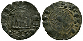 FERNANDO IV (1295-1312). Pepión. (Ae. 1,14g/19mm). Cuenca. (FAB-322.1). Anv: Castillo, debajo cuenco con pie, dentro de gráfila, alrededor leyenda: F ...