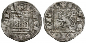ALFONSO XI (1312-1350). Novén. (Ve. 0,64g/18mm). León. (FAB-357.3). Anv: Castillo, debajo L, todo dentro de gráfila cuadrada, alrededor leyenda: ALF R...