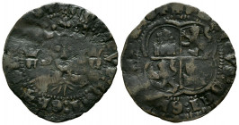 ENRIQUE II (1368-1379). Real de Vellón. (Ve. 2,07g/26mm). Sin ceca. (FAB-432). Anv: Busto coronado de frente entre EN coronadas, todo dentro de gráfil...