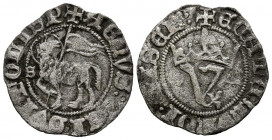 JUAN I (1379-1390). Blanca del Agnus Dei (Ve. 1,40g/20mm). Sevilla. (FAB-555.2). Anv: Cordero con estandarte a izquierda mirando a derecha, delante S,...