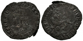 ENRIQUE IV (1454-1474). 1 Maravedí. (Ve. 2,45g/25mm). Burgos. (FAB-791). Anv: Castillo, debajo B como marca de ceca todo dentro de gráfila circular, a...