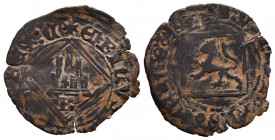 ENRIQUE IV (1454-1474). Blanca de rombo. (Ve. 0,72g/20mm). Burgos. (FAB-828). Anv: Castillo, debajo marca de ceca, todo dentro de gráfila, alrededor l...
