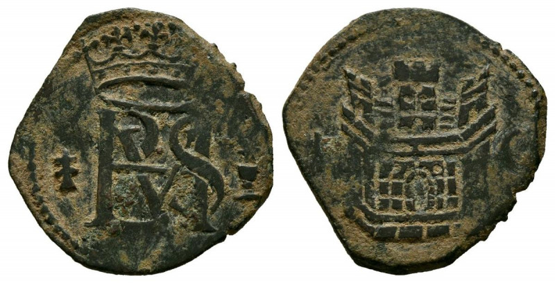 FELIPE II (1556-1598). Blanca (Ve. 1,11g/16mm). S/D (1566-1572). Cuenca. (Cal-20...