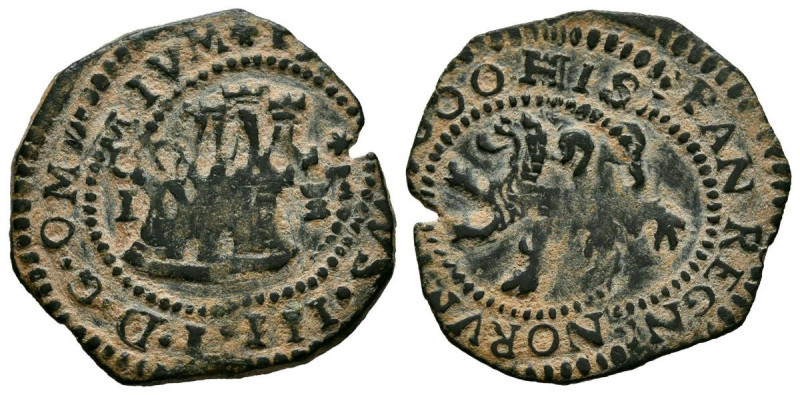 FELIPE III (1598-1621). 2 Maravedís (Ve. 2,63g/21mm). 1600. Cuenca I. (Cal-2019-...