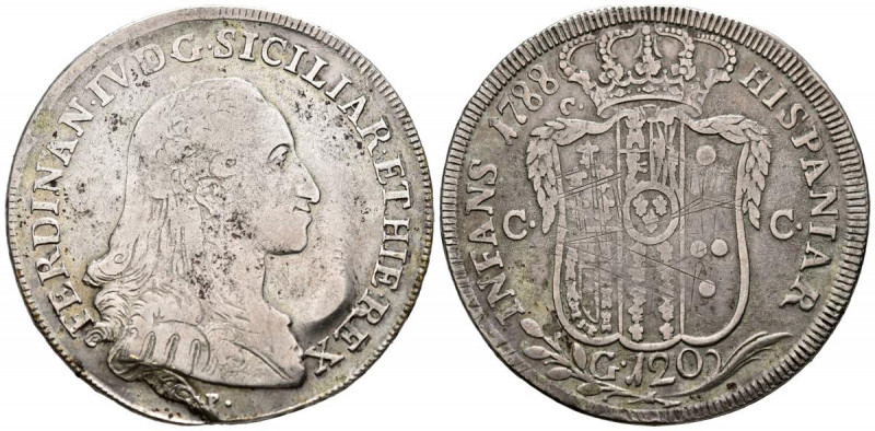 FERNANDO IV de Nápoles (Infante de España). 1 Piastra (120 Grana). (Ar. 26,88g/4...