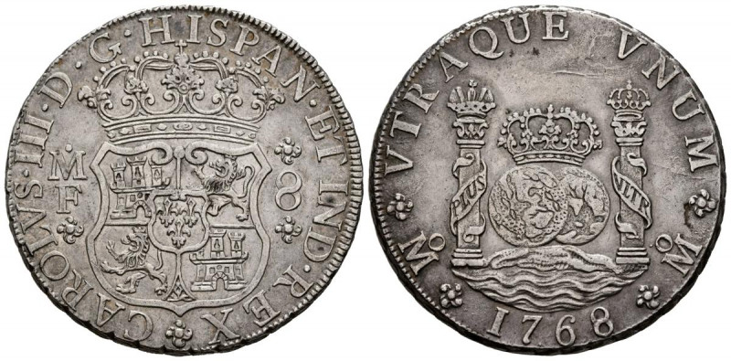 CARLOS III (1759-1788). 8 Reales. (Ar. 26,93g/38mm). 1768. México MF. (Cal-2019-...