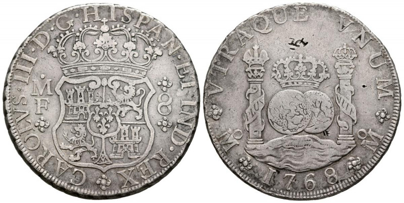 CARLOS III (1759-1788). 8 Reales. (Ar. 26,56g/39mm). 1768. México MF. (Cal-2019-...