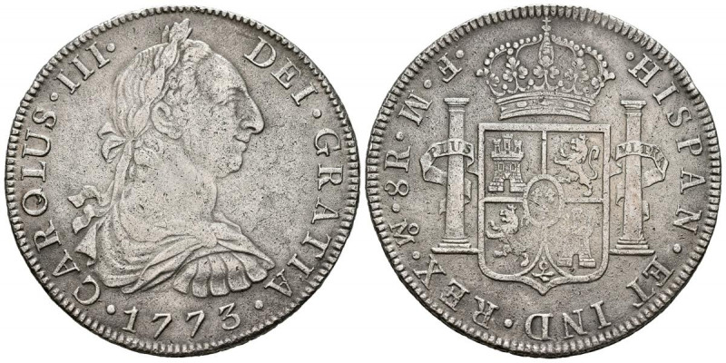 CARLOS III (1759-1788). 8 Reales. (Ar. 26,07g/38mm). 1773. Mexico FM. (Cal-2019-...