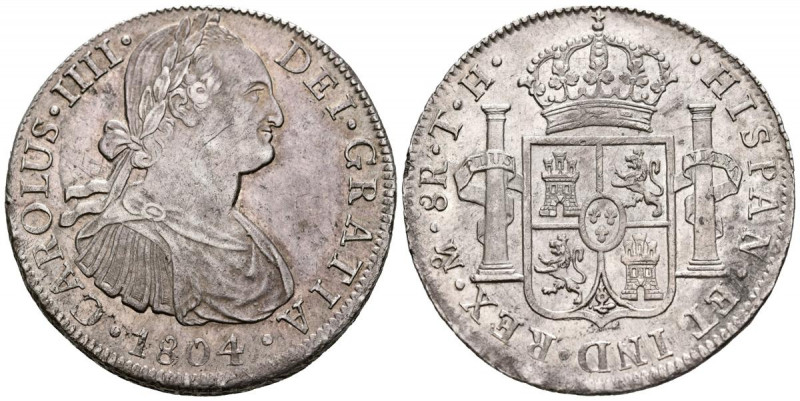 CARLOS IV (1788-1808). 8 Reales. (Ar. 26,85g/39mm). 1804. México TH. (Cal-2019-9...