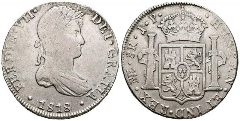 FERNANDO VII (1808-1833). 8 Reales. (Ar. 26,79g/38mm). 1818. Lima JP. (Cal-2019-...