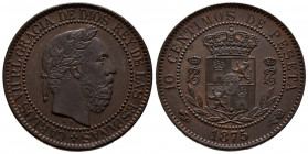 CARLOS VII (1868-1909). 10 Céntimos (Ae. 10,20g/30mm). 1875. Oñate. (Cal-2019-5). EBC. Magnífico ejemplar.
