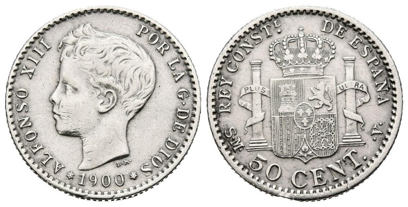 ALFONSO XIII (1885-1931). 50 Céntimos. (Ar. 2,48g/18mm). 1900 *0-0. Madrid SMV. ...