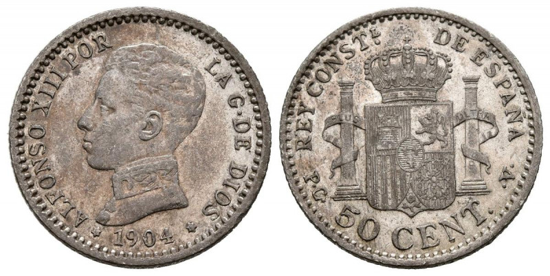 ALFONSO XII (1874-1885). 50 Céntimos (Ar. 2,50g/18mm). 1904 *1-0. Madrid PCV. (C...