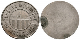 GUERRA CIVIL (1936-1939). 1 Peseta. (Cu-Ni. 3,54g/24mm). Segarra de Gaiá. (Cal-2019-37). MBC+. Oxidación en reverso.