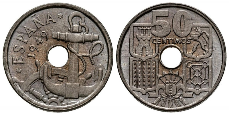 ESTADO ESPAÑOL (1936-1975). 50 Céntimos (Cu-Ni. 4,15g/20mm). 1949. *19-56. Madri...