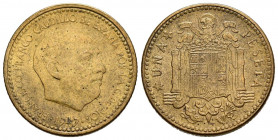 ESTADO ESPAÑOL (1936-1975). 1 Peseta. (Al-Cu. 3,43g/21mm). 1947 *19-53. Madrid. (Cal-2019-53). EBC-.