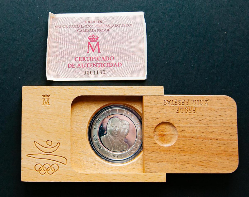 JUAN CARLOS I (1975-2014). 2000 Pesetas. (Ar. 27,00g/40mm). 1990. FNMT. Serie Ba...